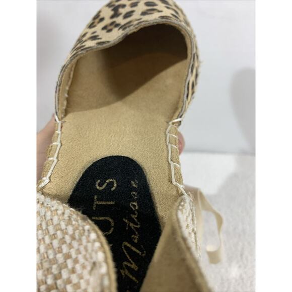 Coconuts By Matisse Lace Up Wedge Shoes Womens 7 Leopard Print NWOT - Picture 6 of 7